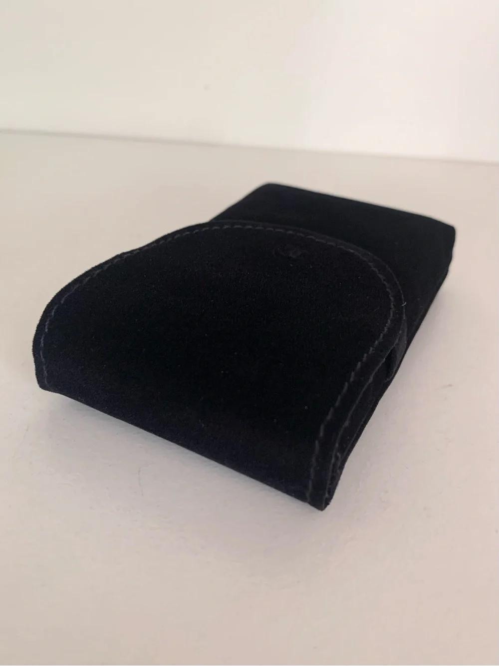 Chanel black velvet pouch case